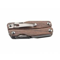 Herbertz Outil Multifonctions 9P Façon Bois 10 cm Inox + Etui - Image 2