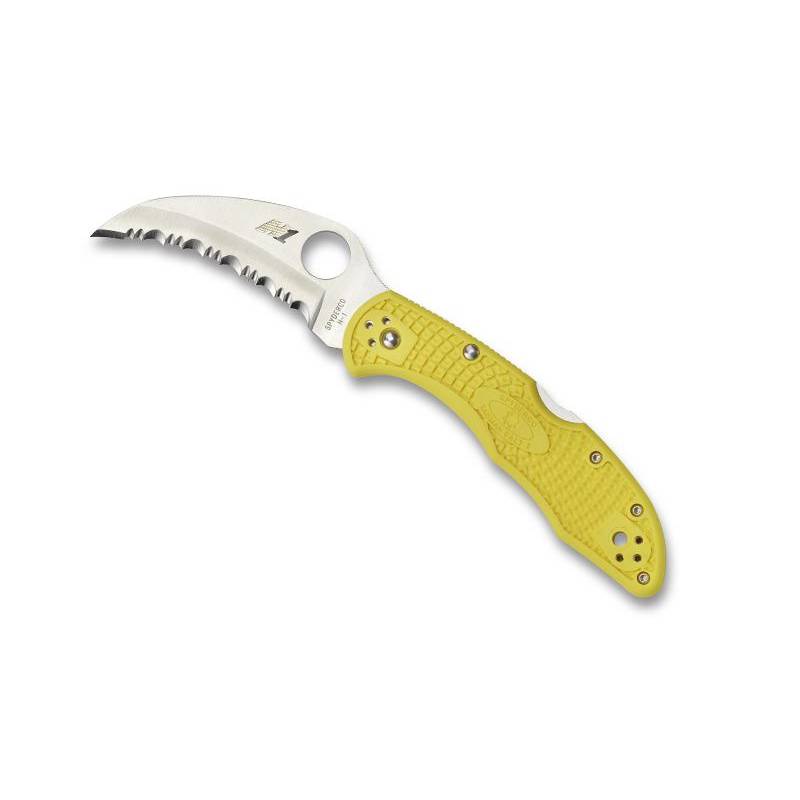 Spyderco Couteau Tasman Salt 2 - Jaune à dents