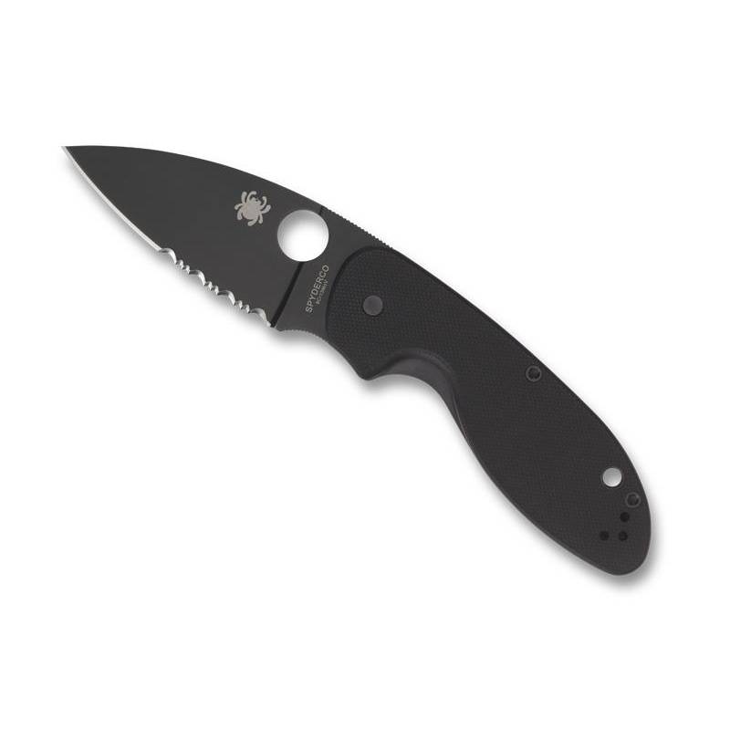 Spyderco Couteau Efficient - Lame Noire semi-dentée
