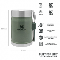 Stanley outdoor Pot Alimentaire 40cl Legendary Hammertone avec cuillère - Vert - Image 3