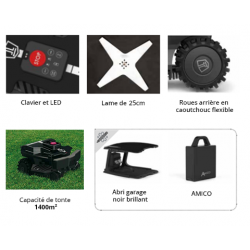 Ambrogio/TechLine Robot tondeuse - 1 400 m2 - Série NEXT TECH - Modèle DX2.5 - Avec câble périmétrique - Image 3