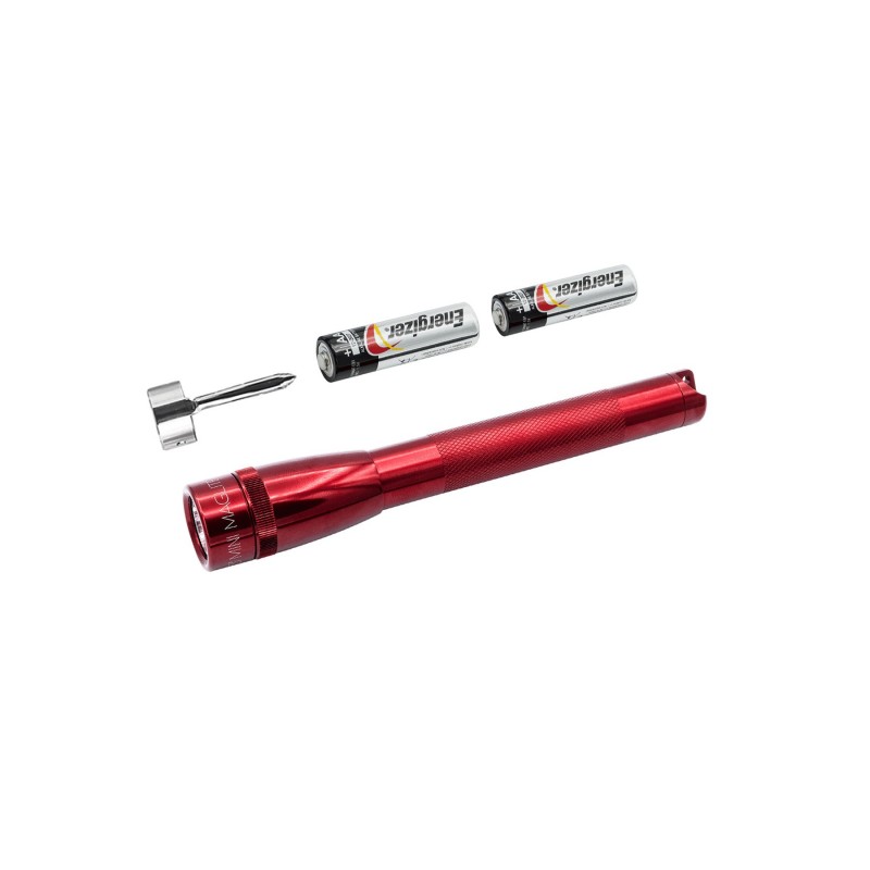 Maglite Lampe Torche LED Super Mini R3 - Livrée en Coffret Premium Couleur Rouge