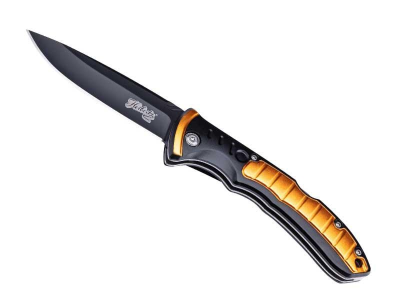 Herbertz COUTEAU HERBERTZ ALU NOIR/ORANGE 11,5CM INOX NOIR