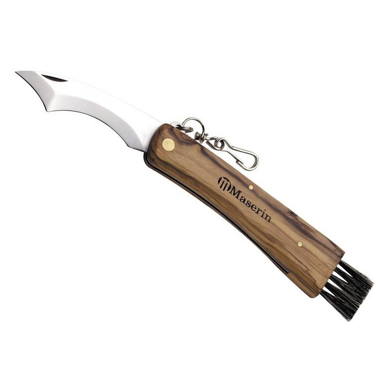 Maserin Couteau à champignons - 12 cm manche bois d'olivier