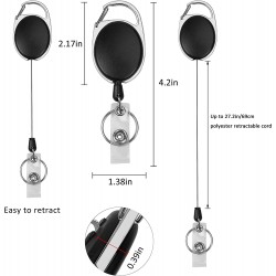 FranceOutdoor Porte-clés rétractable, attache ceinture, mousqueton - cordon de 69 cm - Image 6