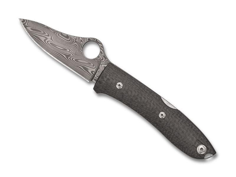Spyderco Couteau Spyopera fibre de carbone Damas Sprint