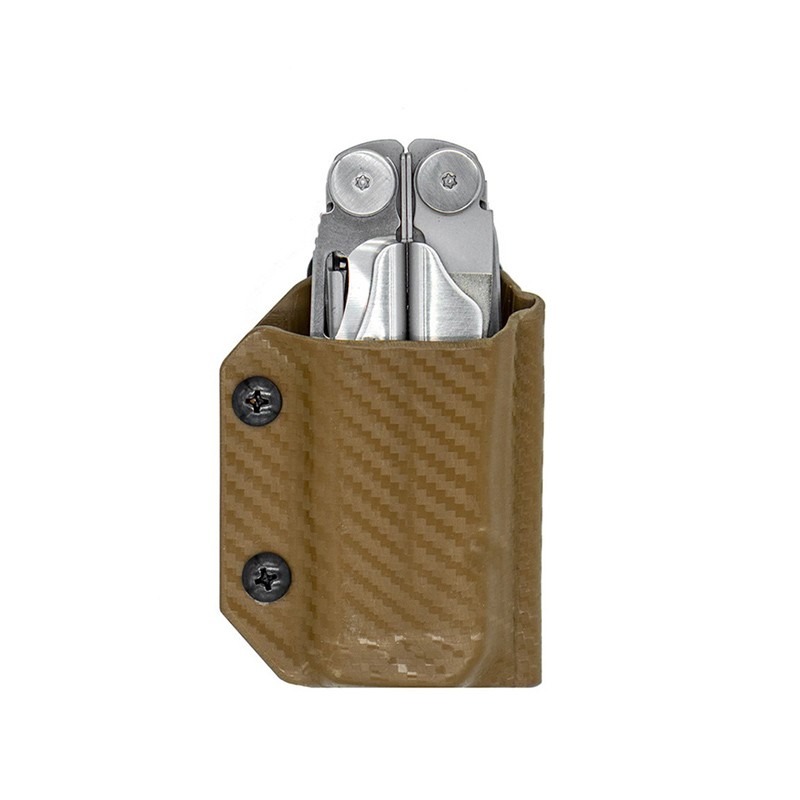 Clip & Carry Etui Kydex pour pince Leatherman Wave & Wave+ - Fibre Carbone marron