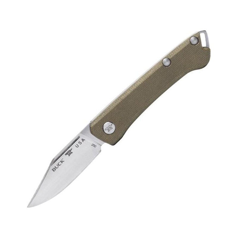 Buck Couteau saunter micarta vert 0250grs1