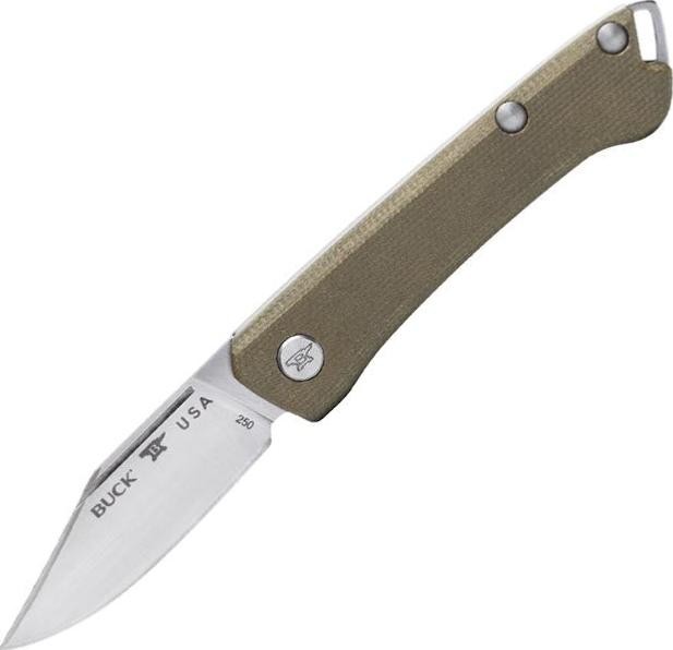 Buck Couteau saunter micarta vert 0250grs1