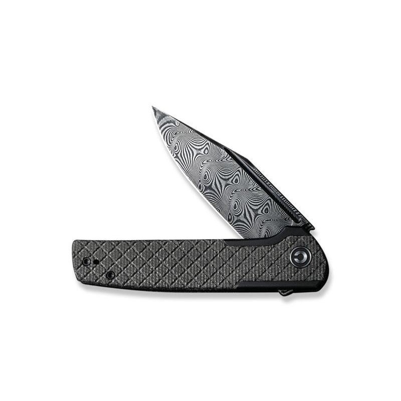 Civivi Couteau cachet micarta vert fonce/ inox damas