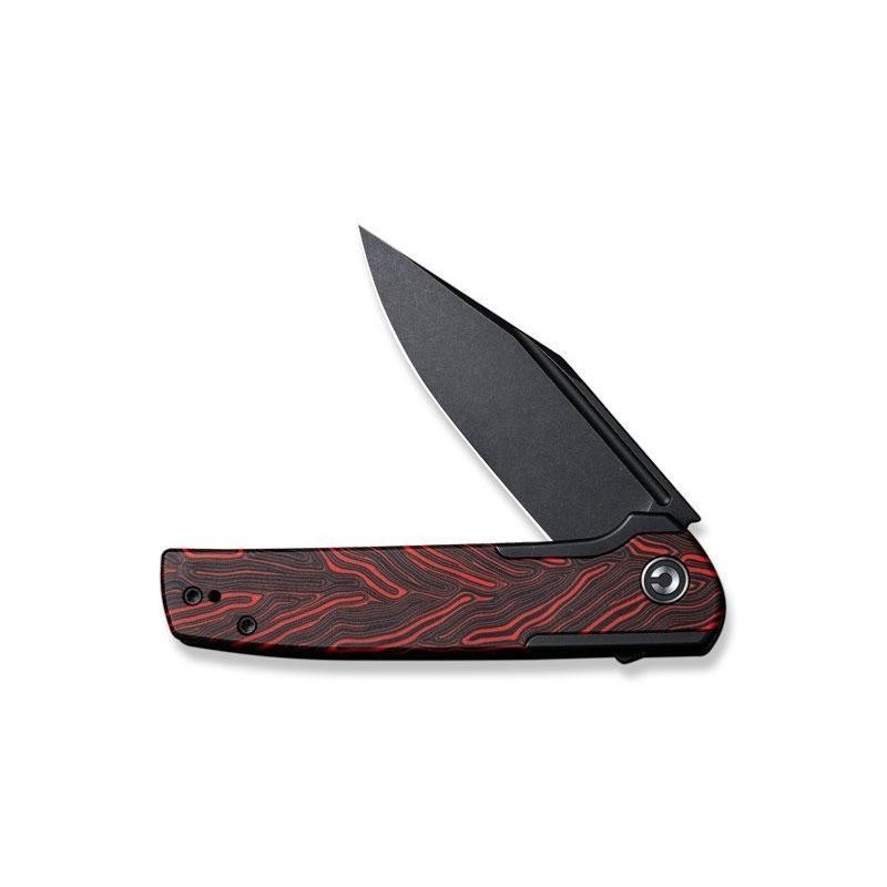 Civivi Couteau cachet g10 rouge/ noir blackwash