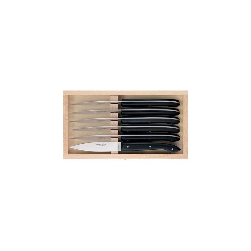 Claude Dozorme Coffret 6 couteaux steak dozorme le capucin noir