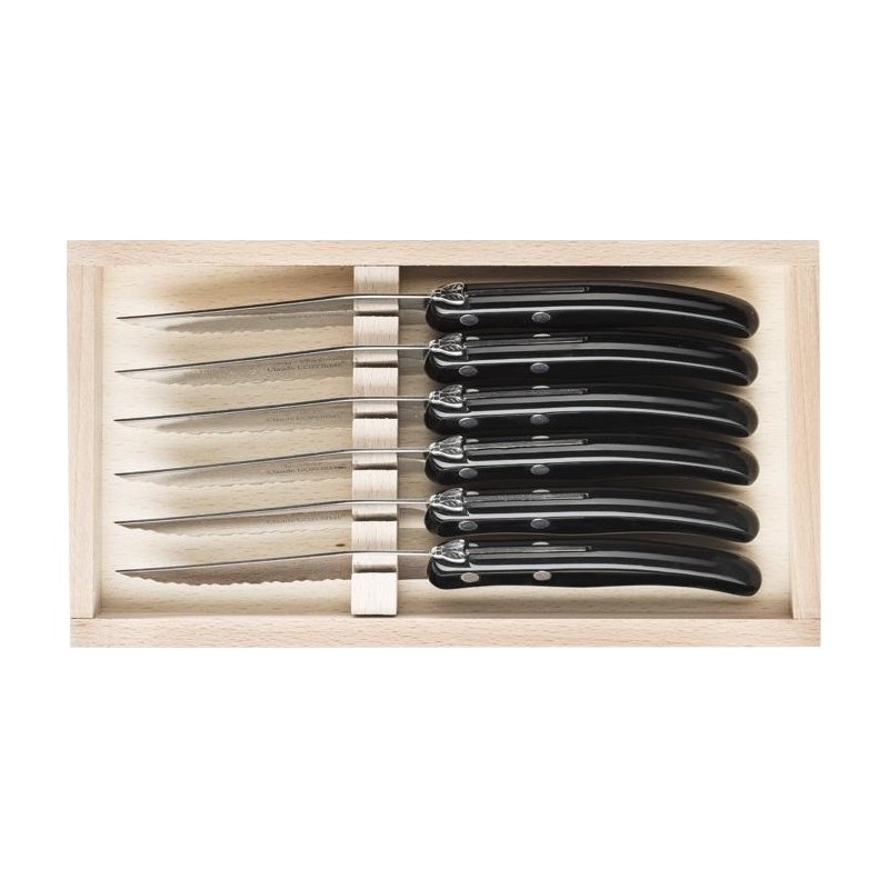 Claude Dozorme Coffret 6 laguiole steak dozorme noir