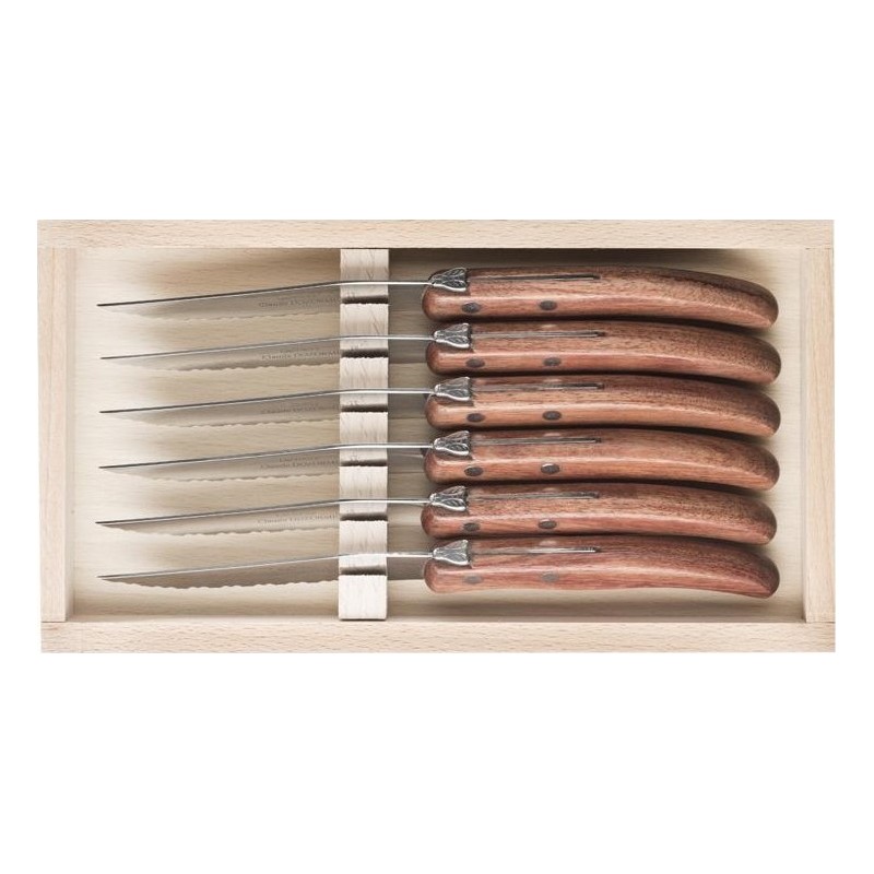 Claude Dozorme Coffret 6 laguiole steak dozorme bubinga