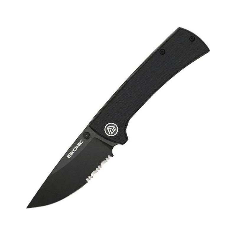 Eikonic Couteau rck9 g10 noir pvd semi-dentee