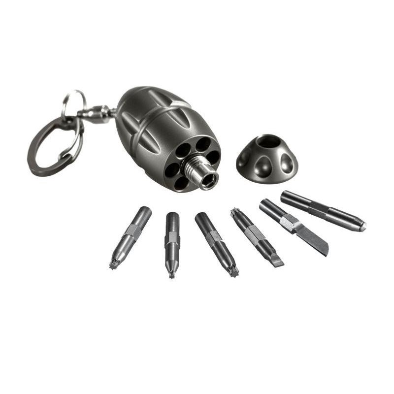 Lionsteel Outil porte-cles eggie keychain titanium gris