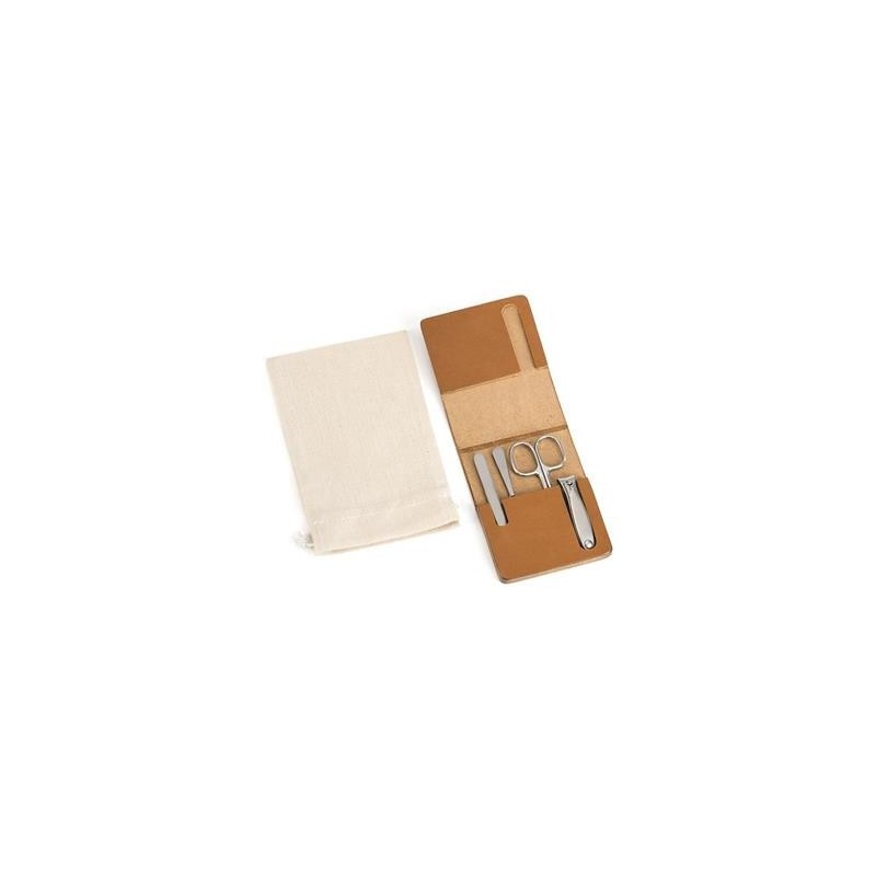 Muhle Trousse manucure travel cuir camel