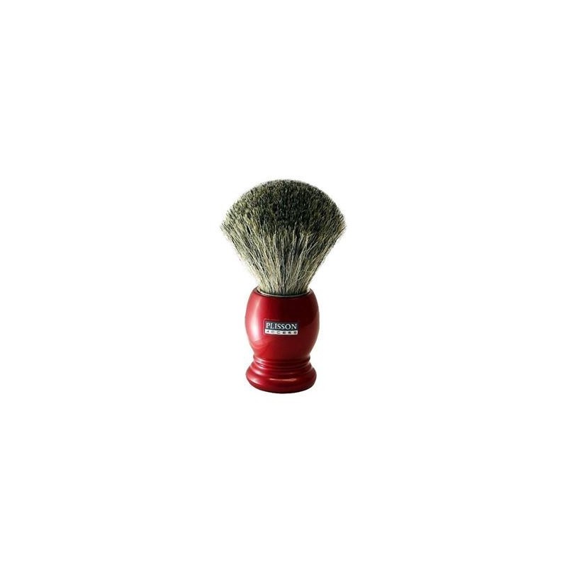 Plisson Blaireau essentiel pur gris monture rouge nacre