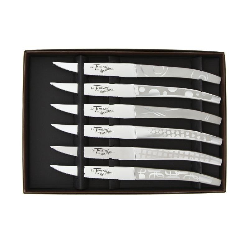 ROGER ORFEVRE Coffret 6 couteaux le thiers inox decor maison