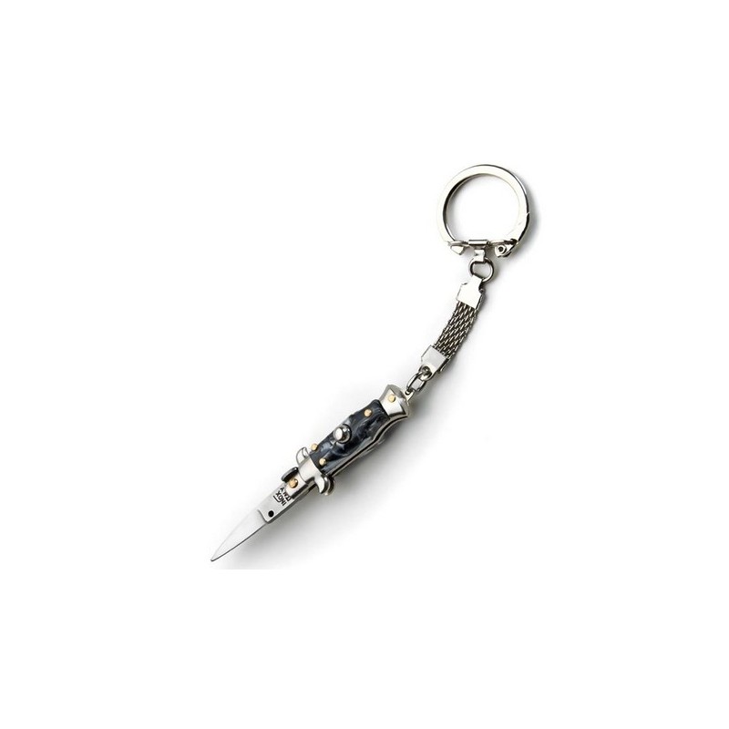 Sans marque Couteau automatique porte-cles facon corne