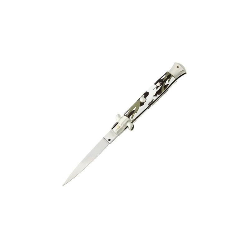 Sans marque Couteau automatique camouflage 12cm