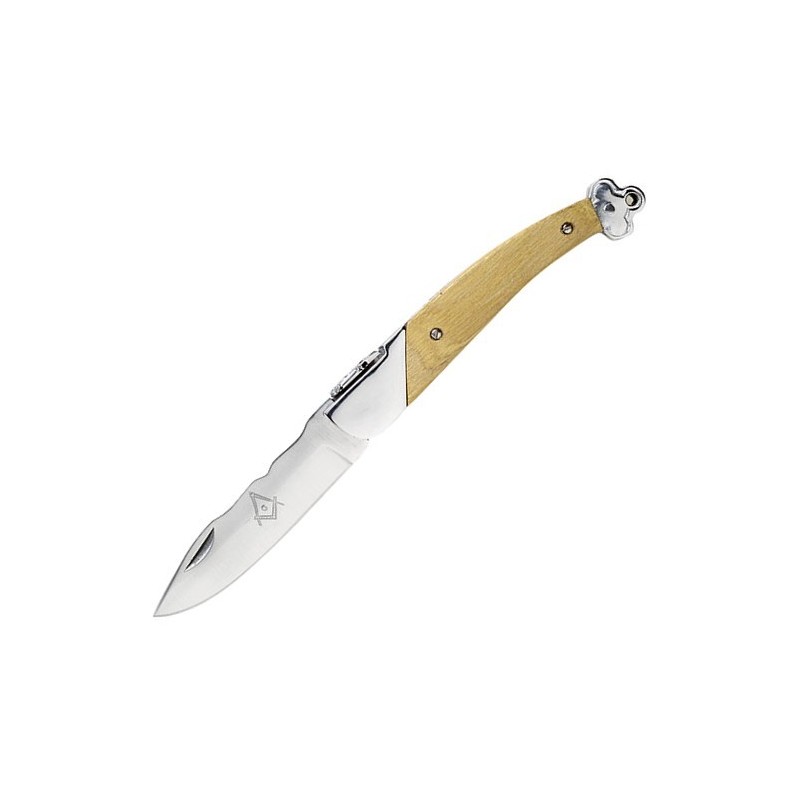 Sans marque Couteau franc-macon acacia 12cm inox
