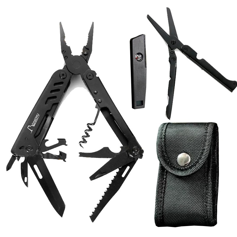FranceOutdoor Pince multifonction pliant + Ciseaux pliants + Sifflet