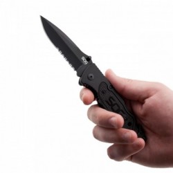 SOG Escape - clip point, black, serrated - Image 2