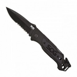 SOG Escape - clip point, black, serrated - Image 5