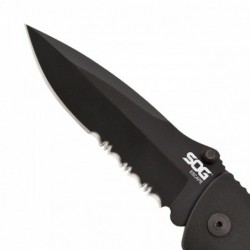 SOG Escape - clip point, black, serrated - Image 6