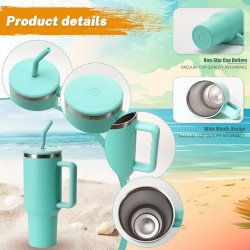 FranceOutdoor Gobelet Isotherme 1,2 L avec paille et goupillon - Bleu Turquoise - Image 6