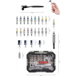 FranceOutdoor Trousse BOSCH avec Cliquet bidirectionnel & ensemble d'embout - Image 4