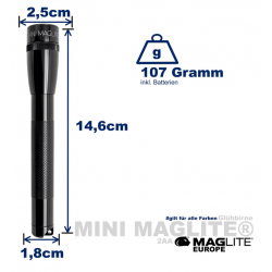 Maglite Lampe Torche Mini R6 argent avec étui livrée en blister Holster pack - Image 2