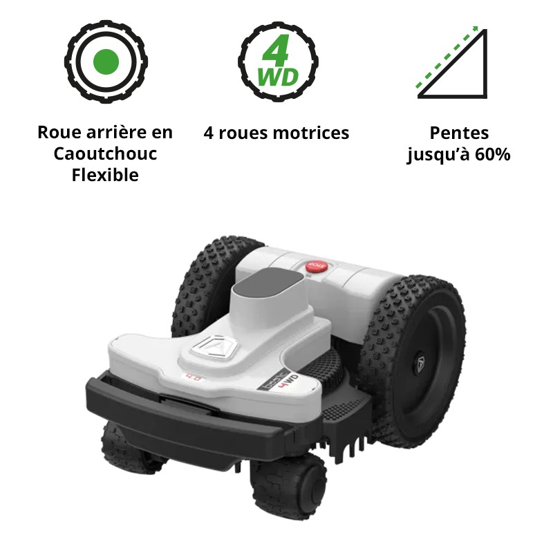 Ambrogio/TechLine Robot de tonte 4.0 Basic 4WD Modulable AMBROGIO 800 à 1 800 m² 4 Roues Motrices