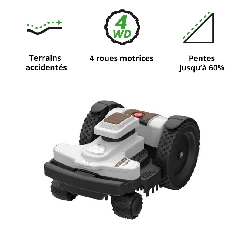 Ambrogio/TechLine Robot tondeuse - 1800 m² - Série NEXT LINE - Modèle 4.0 Elite 4WD - Avec câble périmétrique