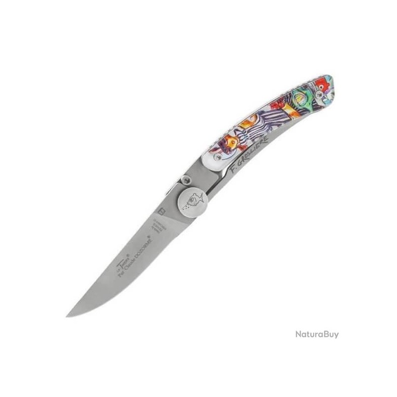 Claude Dozorme Couteau Le Thiers Dozorme Liner lock F.Groslière - La fille au scooter