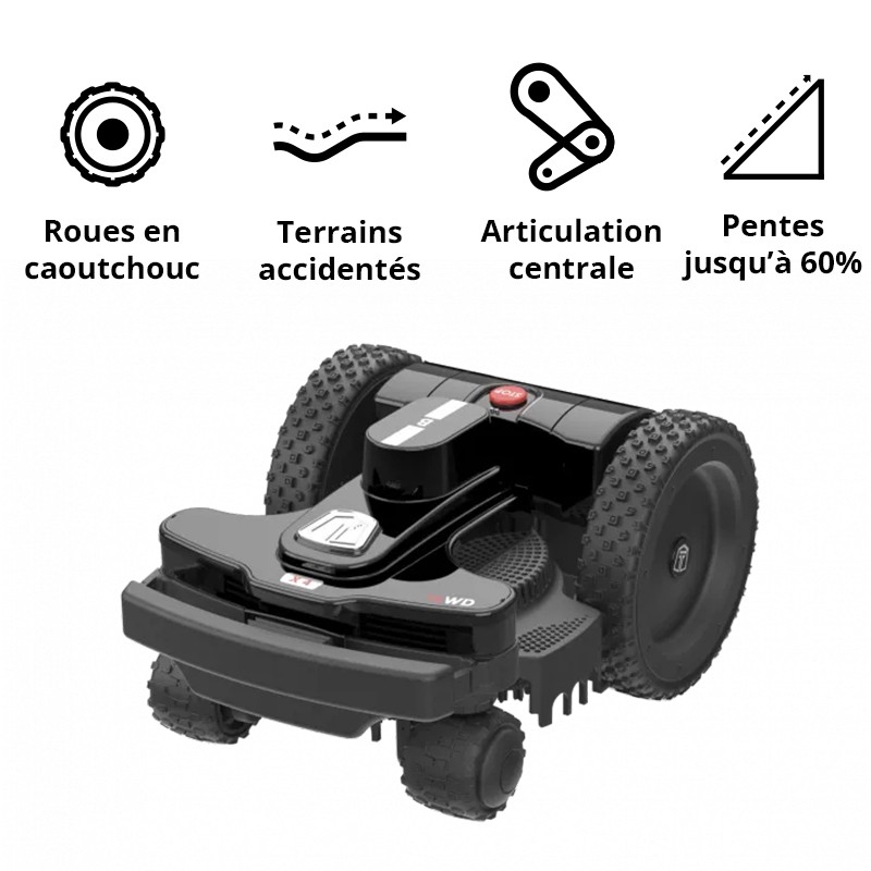 Ambrogio/TechLine Robot tondeuse - 1 200 m² - Série NEXT TECH - Modèle BX4 4WD - Avec câble périmétrique