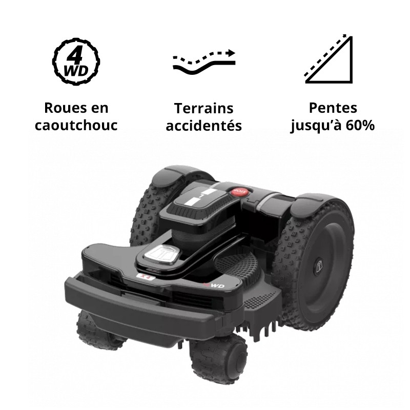 Ambrogio/TechLine Robot tondeuse - 3 200 m² - Série NEXT TECH - Modèle LX4 4WD - Avec câble périmétrique