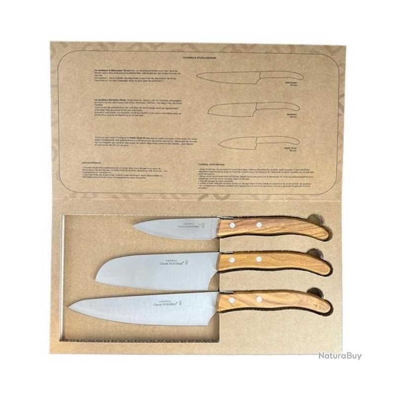 Claude Dozorme Coffret 3 couteaux Cuisine Tradi Berlingot