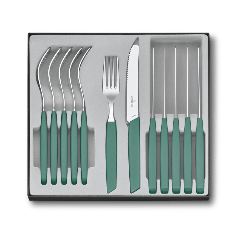 Victorinox Ménagère 12 pièces Swiss Modern table vert sauge