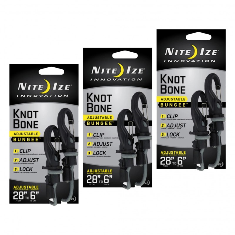 Nite Ize Lot de 3 Tendeurs réglable KnotBone - Extension de 15 à 71 cm
