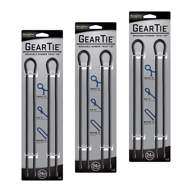 Nite Ize Lot de 3 Knot Bone Gear polyvalents 2 pcs. (60,96 cm) - noir