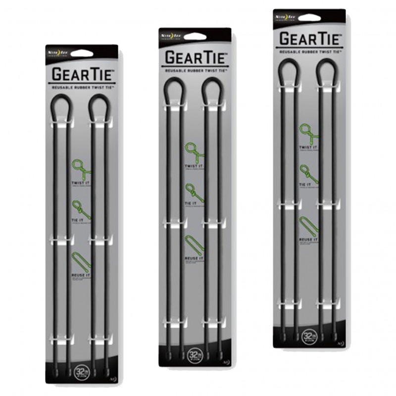 Nite Ize Lot de 3 Knot Bone Gear polyvalents 2 pcs. (81,2 cm) - noir