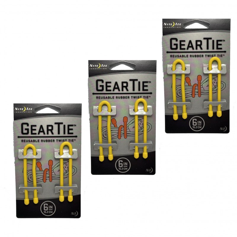 Nite Ize Lot de 3 Knot Bone Gear polyvalents 2 pcs. (15,24 cm) - jaune