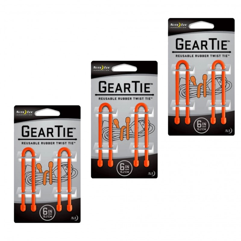Nite Ize Lot de 3 Knot Bone Gear polyvalents 2 pcs. (15,24 cm) - orange