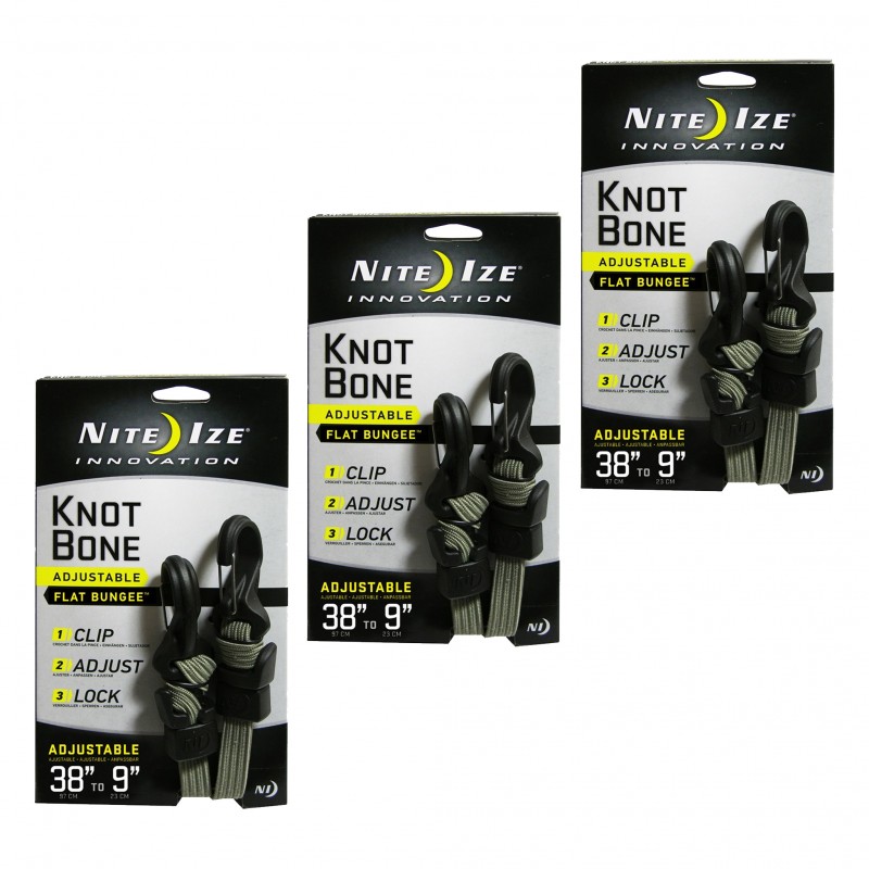 Nite Ize Lot de 3 Tendeurs réglable KnotBone - Extension de 23 à 97 cm