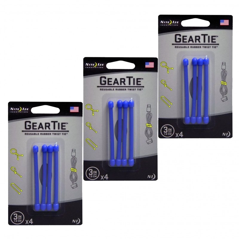 Nite Ize Lot de 3 Knot Bone Gear polyvalents 4 pcs. (7,62 cm) - bleu