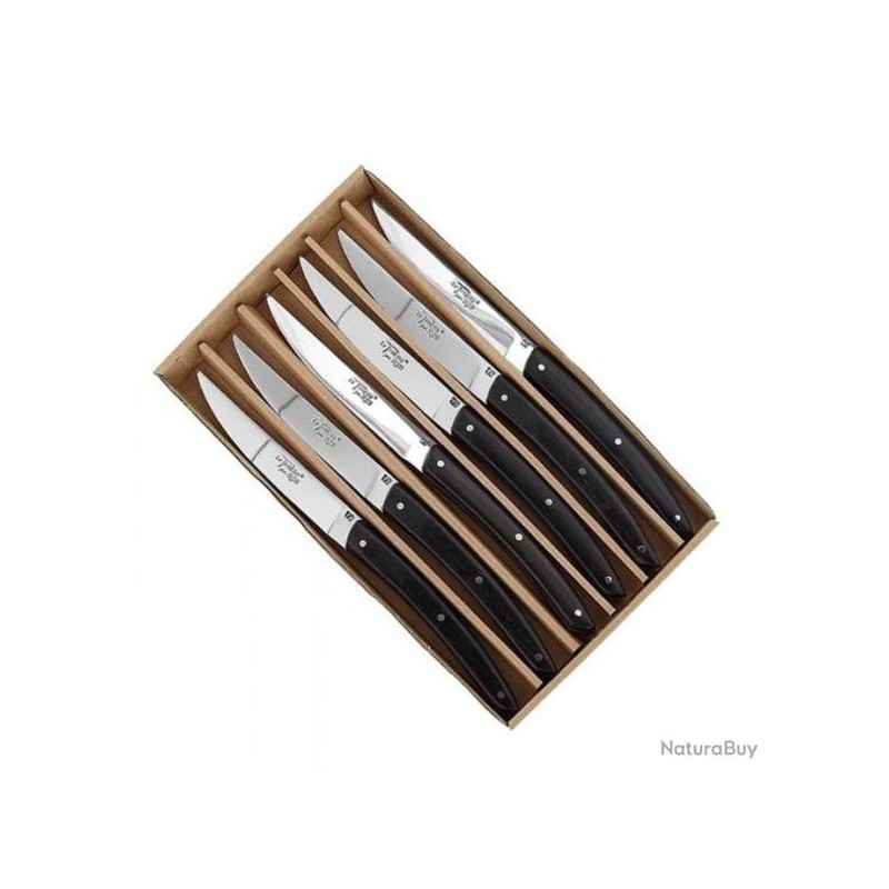 BJB Coffret 6 couteaux « Le Thiers® » par BJB ébène 23 cm