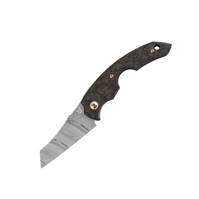 Fox Couteau/coupe-cigare Virtus Fibre de Carbone Dore Damas