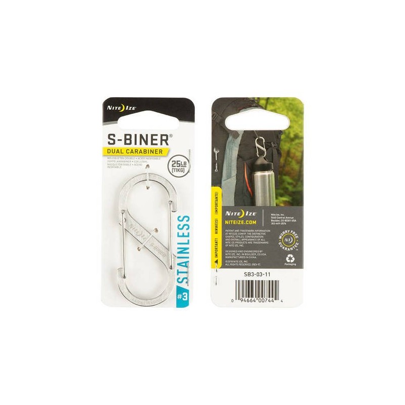 Nite Ize Mousqueton S-Biner 3 - Inox